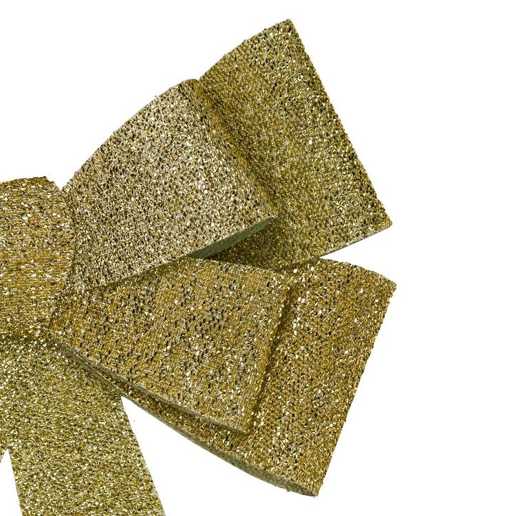 Northlight Seasonal 24in. LED Gold Tinsel Christmas Bow Décor