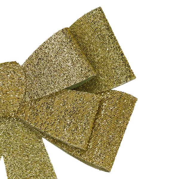 Northlight Seasonal 24in. LED Gold Tinsel Christmas Bow Décor