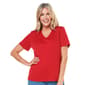 Petite Hasting & Smith Short Sleeve Solid V-Neck Tee - image 1