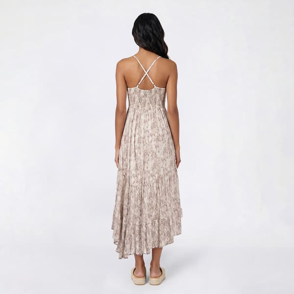 Juniors No Comment Crochet Ikat Handkerchief Hem Maxi Dress