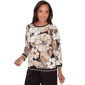 Petite Alfred Dunner Seville Jacquard Floral Butterfly Sweater - image 3