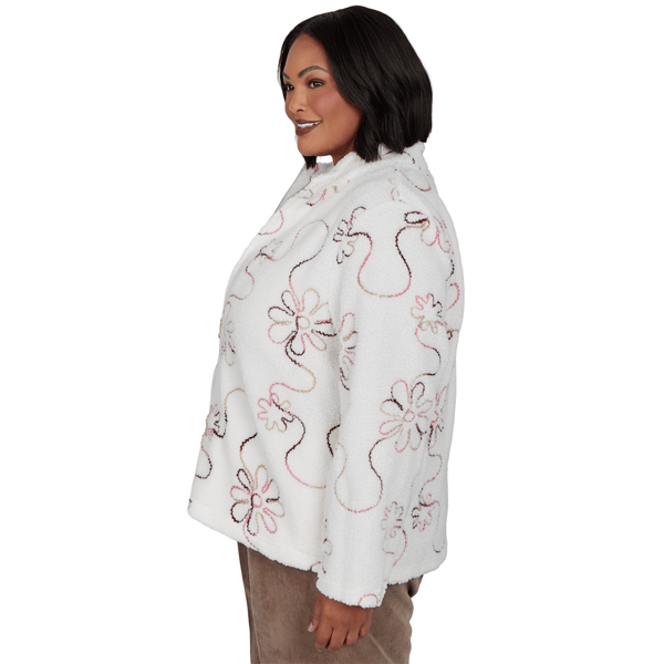 Plus Size Alfred Dunner Sunset Ridge Floral Sherpa Jacket