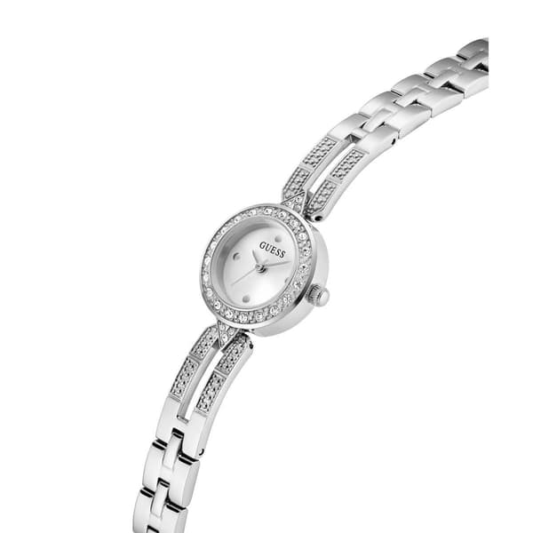 Womens Guess Silver Sunray Dial Glitz Analog Watch - GW1016L1