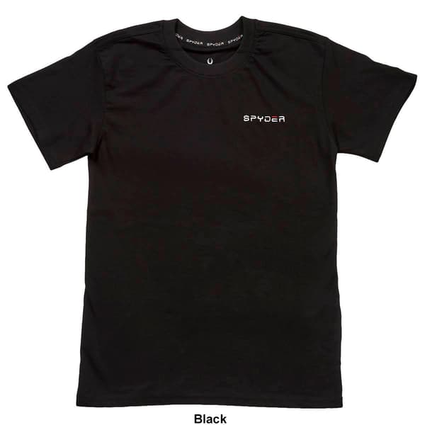Mens Spyder Ribbed Crew Neck Solid Short Sleeve Tee