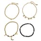 Ashley Gold 4pc. Jet Bead Moon/Stars Bracelet Set - image 1