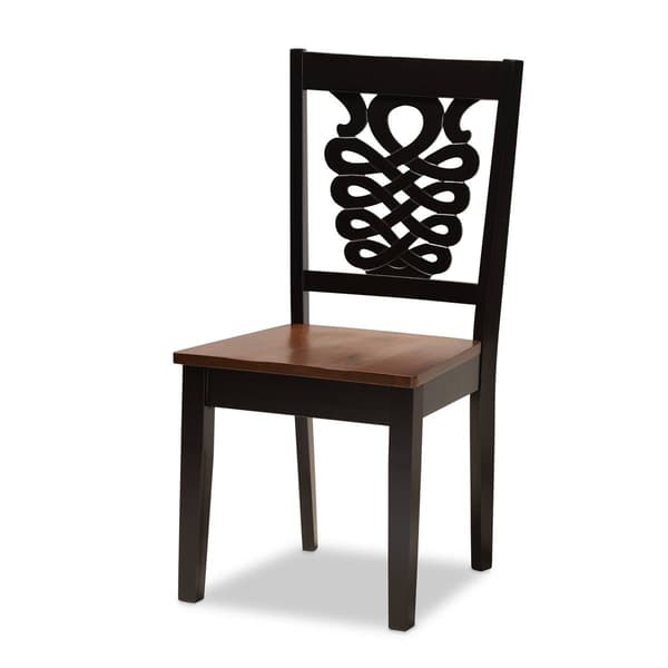 Baxton Studio Mina 2-Tone Dark Brown/Walnut Brown 5pc. Dining Set