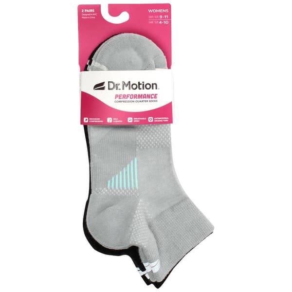 Womens Dr. Motion 2pk. Quarter Top Socks