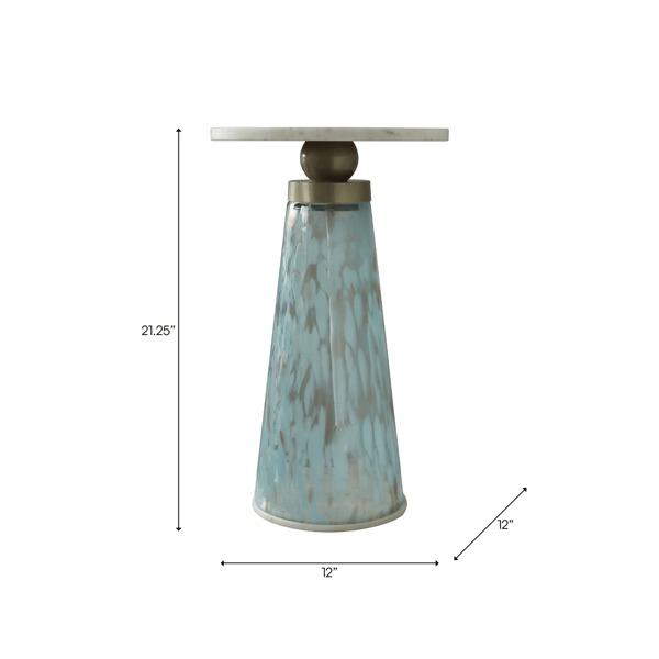 Sagebrook Home Olivos Art Marble Top Accent Table