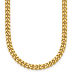 Gold Plated over Sterling Silver Curb Chain Necklace