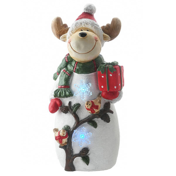 National Tree 22in. Reindeer Holding Gift - image 