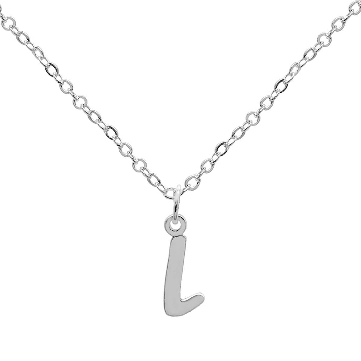Marsala 18in. Sterling Silver Letter L Initial Pendant Necklace