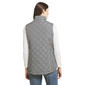 Womens LANDS’ END® Black Houndstooth Mock Neck Zip-Up Puffer Vest - image 2
