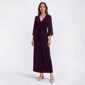 Womens Connected Apparel 3/4 Sleeve Solid Twist Front Maxi Dress - image 1