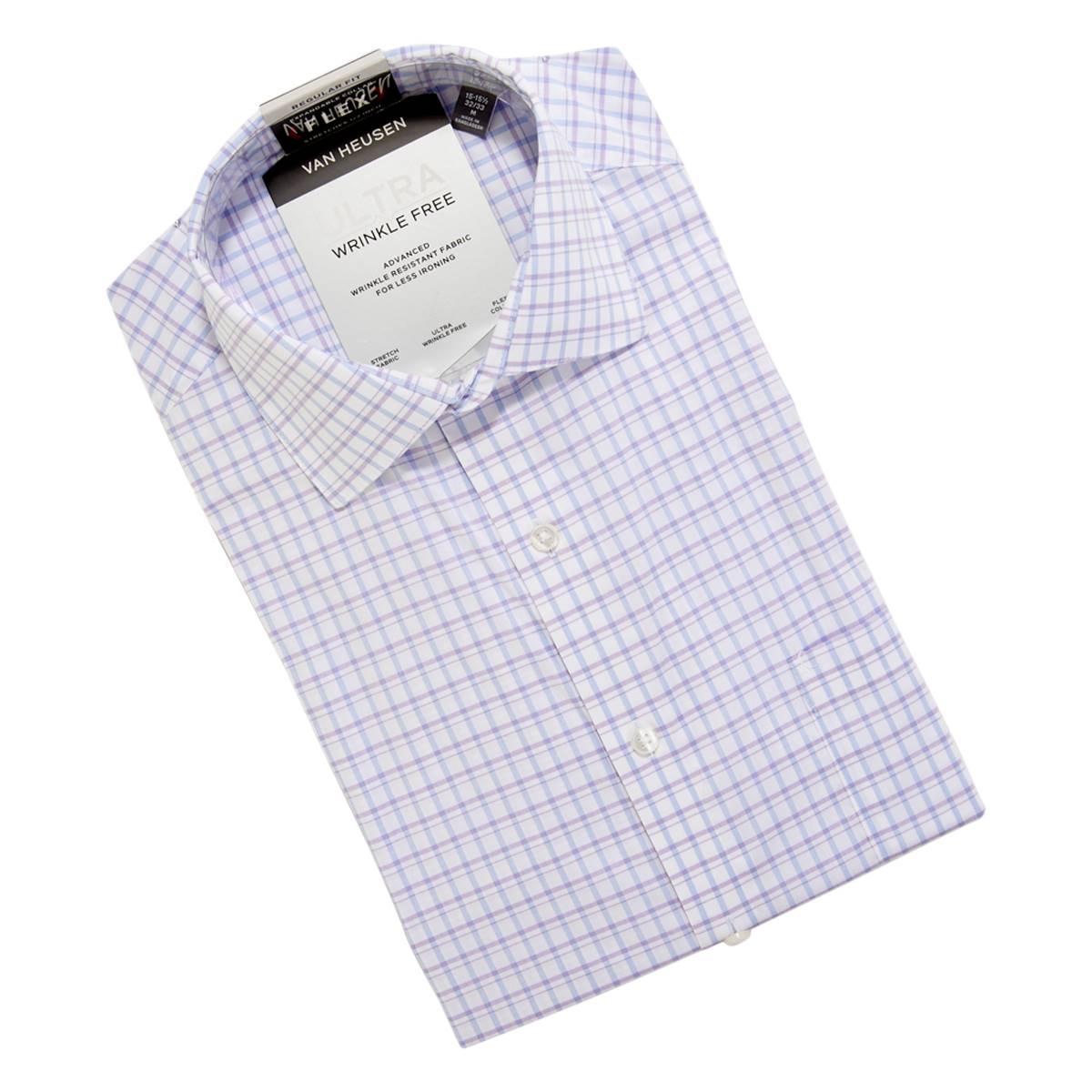 Mens Van Heusen® Regular Fit Plaid Dress Shirt - Orchid
