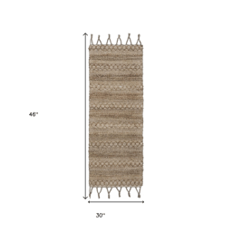 HomeRoots Natural Jute Hand Woven Area Rug