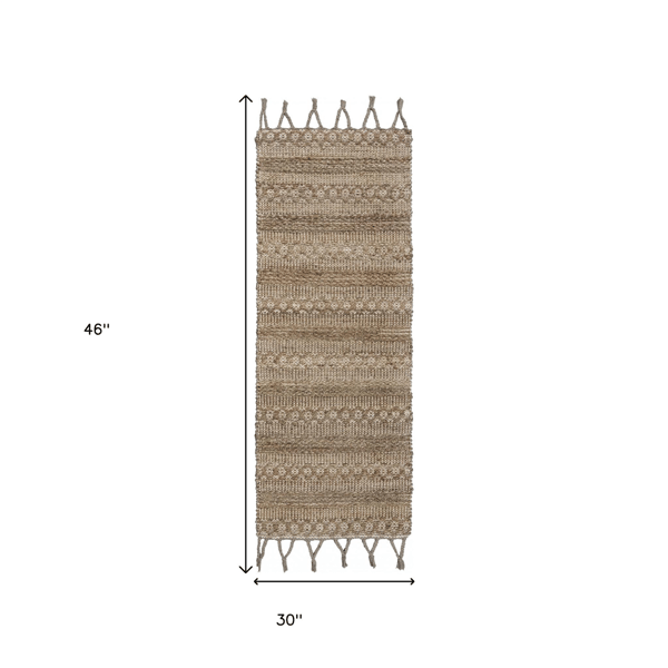 HomeRoots Natural Jute Hand Woven Area Rug