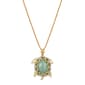 Forever Facets Green Jade And Diamond Turtle Necklace - image 1