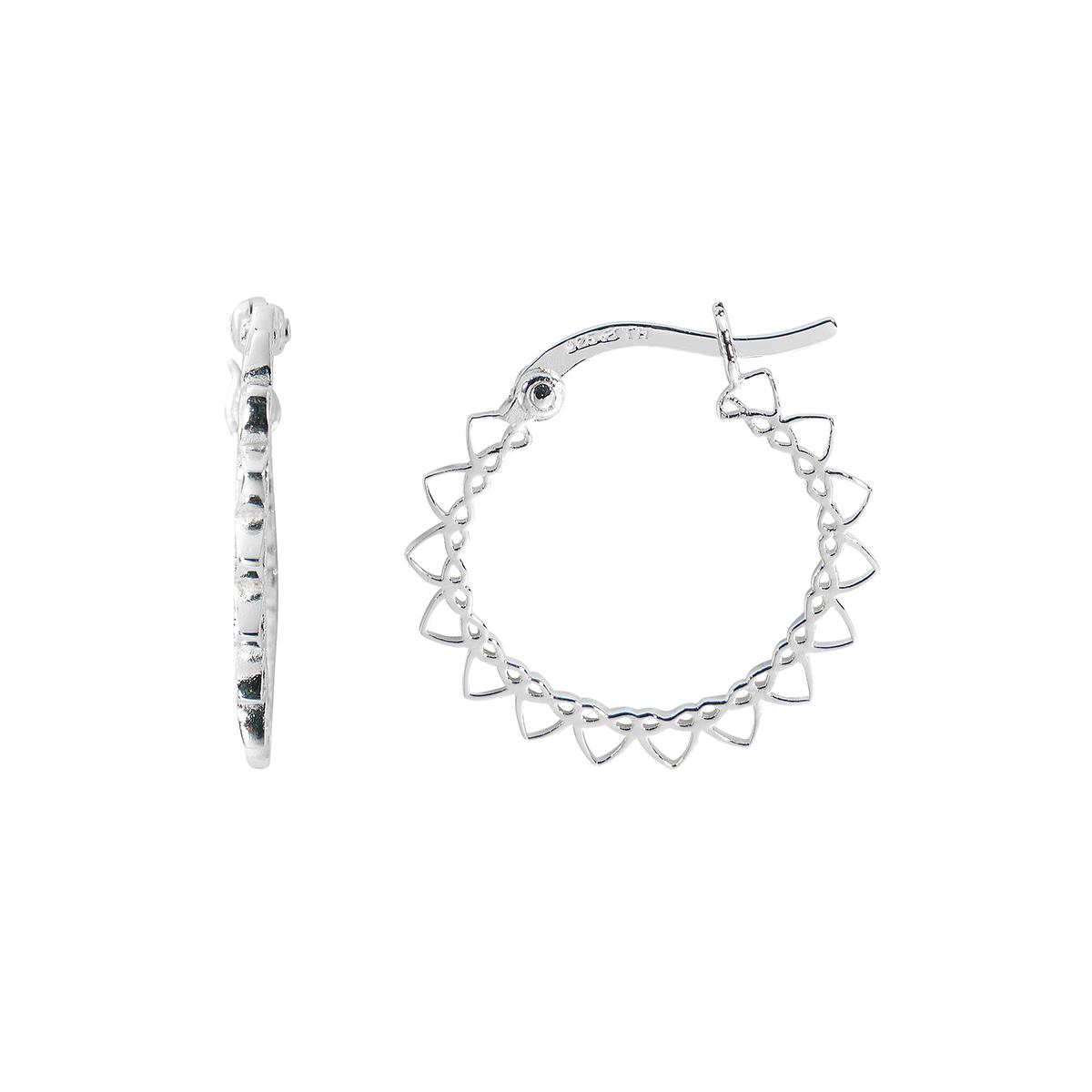 Danecraft 20mm Silver-Tone Heart Silhouettes Hoop Earrings