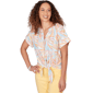 Womens Hearts of Palm Fun in the Sun Leaf Tie Front Blouse - image 3