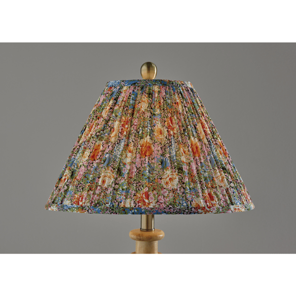 Adesso Faye Tall Table Lamp with Soft Pleated Floral Fabric Shade