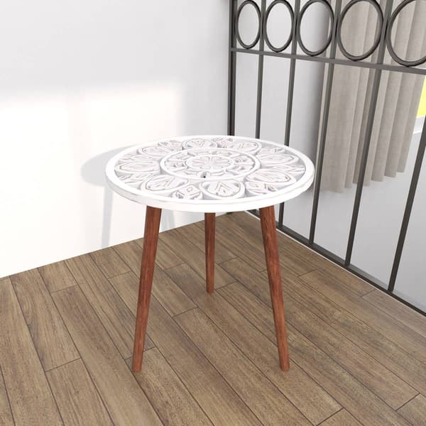 9th & Pike® White Wood Contemporary Accent Table
