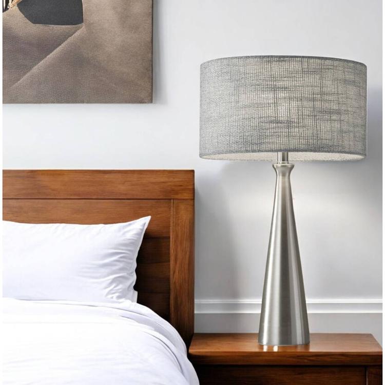 HomeRoots 22in. Silver Metal Base Table Lamp