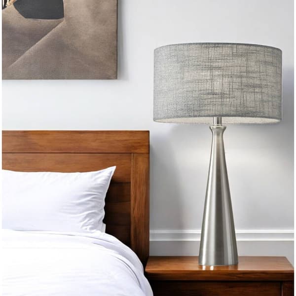 HomeRoots 22in. Silver Metal Base Table Lamp