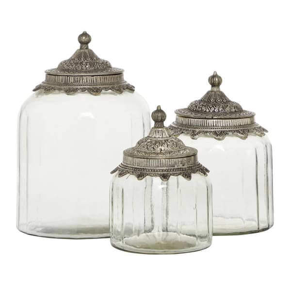 9th & Pike® Cylindrical Clear Glass Canisters - Set of 3