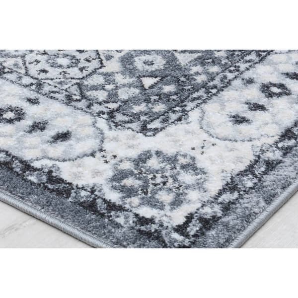 Rugs America&#8482; Hailey Ice Cube Silver Abstract Vintage Area Rug