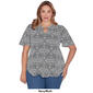 Plus Size Ruby Rd. Global Luxe Medallion Keyhole Neck Tee - image 3