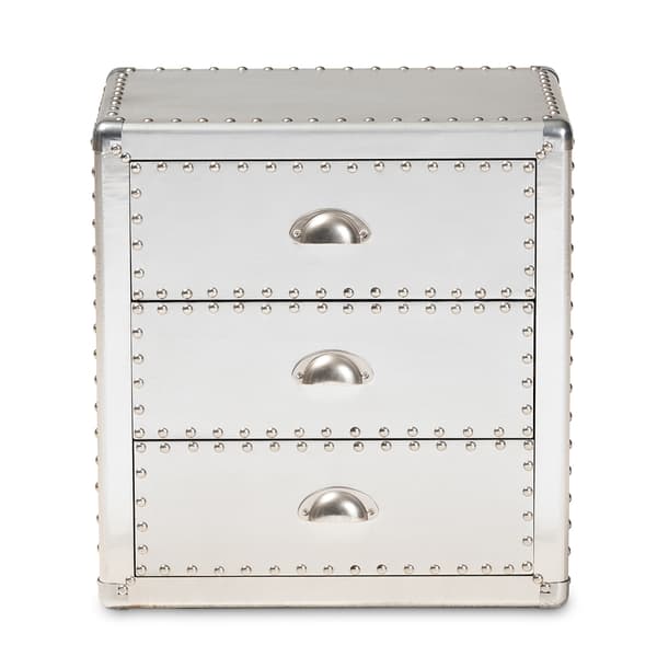 Baxton Studio Armel Industrial 3 Drawer Nightstand