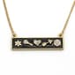 Gold-Tone Plated Bar Pendant with Crystal Symbols - image 1