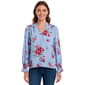 Womens Cece Long Sleeve Smocked Shoulder Floral Blouse - image 1