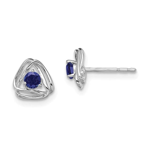 Gemstone Classics&#40;tm&#41; 14kt. White Gold Sapphire Stud Earrings - image 