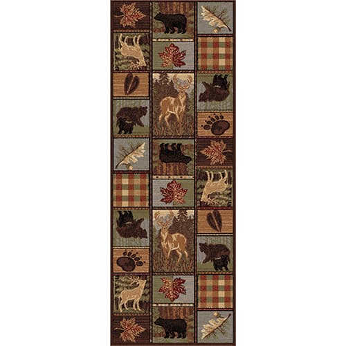 Tayse Nature Color Block Wildlife Runner - Brown/Multi - image 