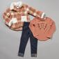 Girls &#40;4-6x&#41; Little Lass 3pc. Plaid Sherpa Shacket & Pant Set - image 1