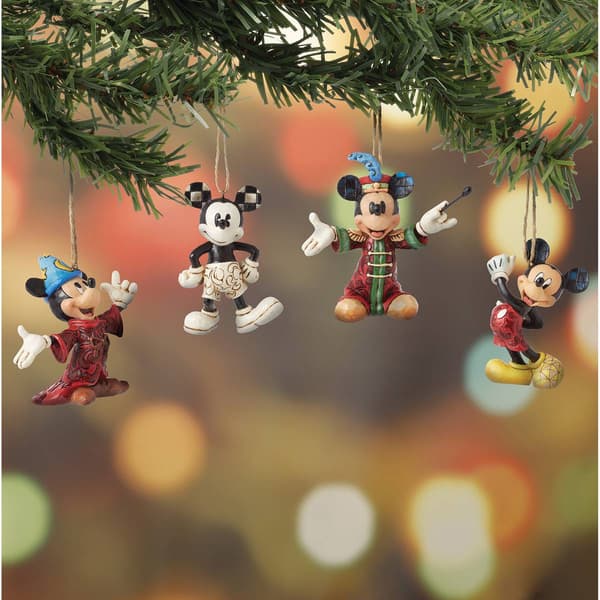 Jim Shore Disney Traditions Mickey Ornaments - Set of 4