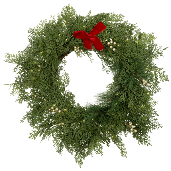 Northlight Real Touch™ LED Cedar & White Pine Christmas Wreath