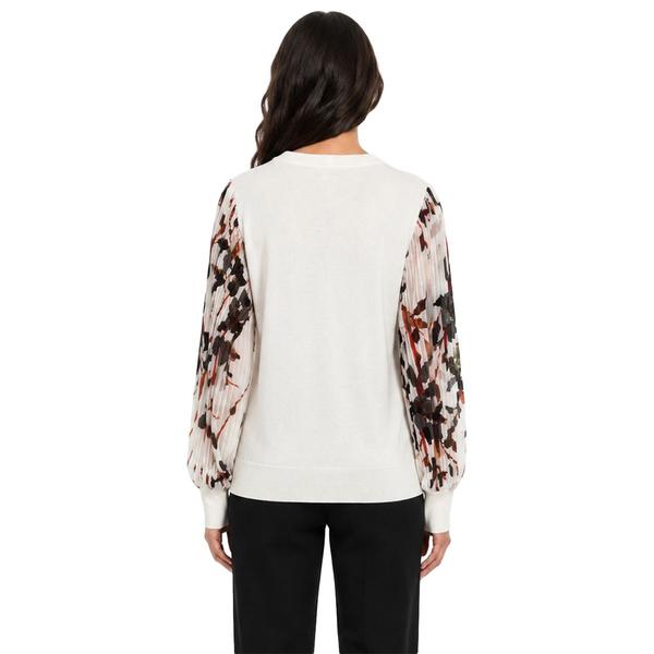 Womens Zac & Rachel Long Floral Chiffon Sleeve Sweater