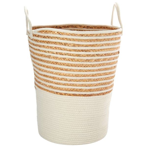 Heritage Large Stripe Rope Hyacinth Hamper - image 