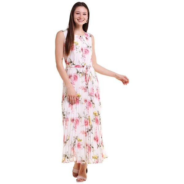 Womens Sandra Darren Sleeveless Pleated Maxi Dress - image 