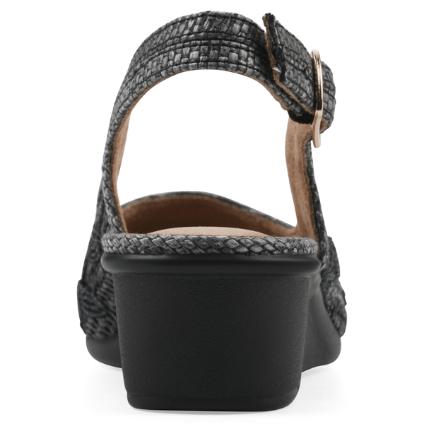 Womens Cliffs by White Mountain Boris Wedge Slingback Heels -Wide