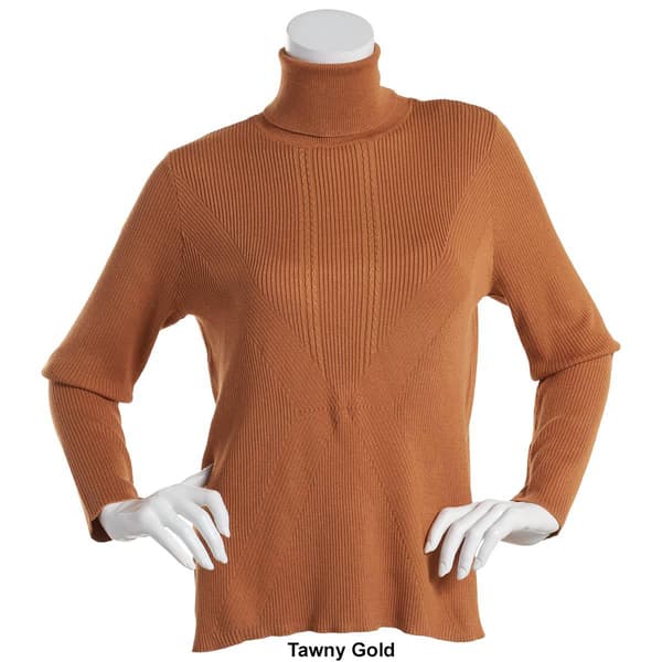 Womens Retrology Diagonal Rib Turtleneck Sweater