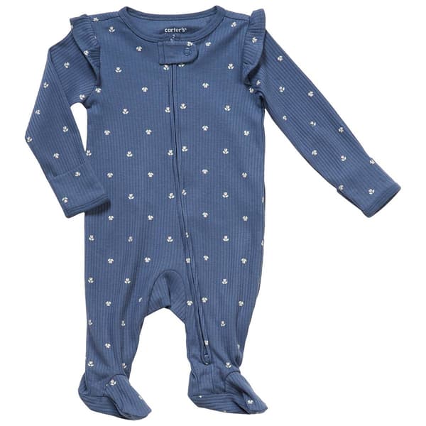 Baby Girl (NB-9M) Carters(R) Tulip Ruffle Zip Footie Pajamas - image 