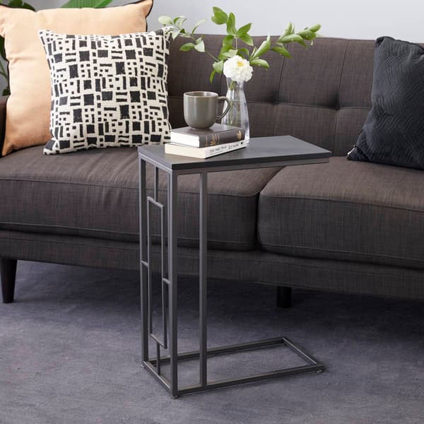 9th & Pike® Grey Metal and Wood Contemporary Accent Table