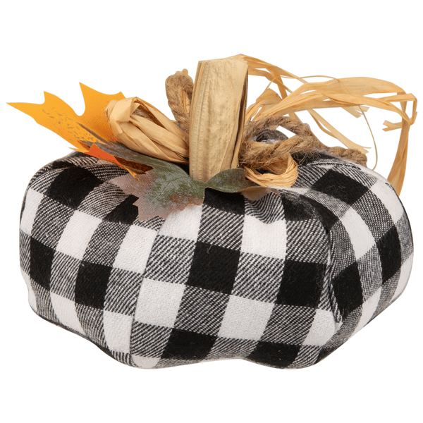 Northlight 5in. Buffalo Plaid Fall Harvest Pumpkin Decoration
