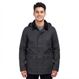 Mens Mountain and Isles Waxed Cotton Hooded Coat