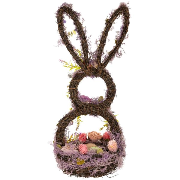 Northlight Seasonal Floral Grapevine Bunny Shaped Easter Basket