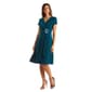 Petite R&M Richards Short Sleeve Ruched Rhinestone Trim Dress - image 1