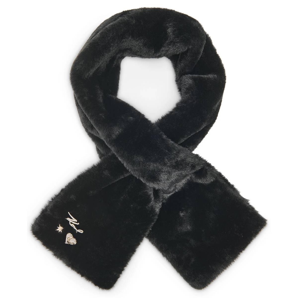 Womens Karl Lagerfeld Faux Fur Pull-Thru Scarf